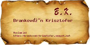 Brankován Krisztofer névjegykártya